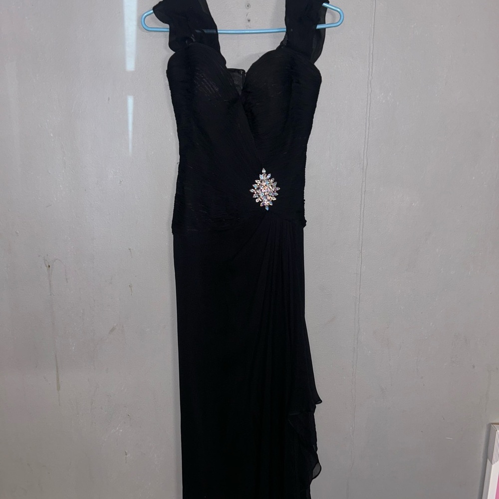Jovani Black Strapless Dress with Embellishment
